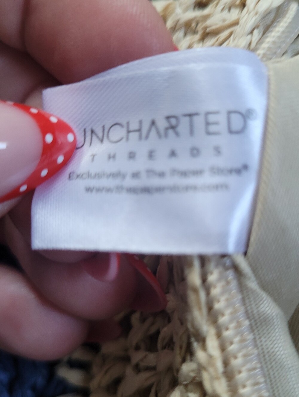 Uncharted Threads Tan Pink Blue  Rainbow Paper Straw-look Woven Crossbody Bag - Picture 10 of 12